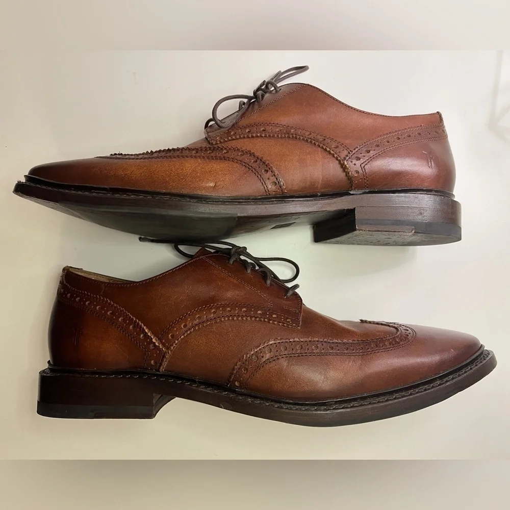 Frye Paul Bal Men's Size 10.5 D Shoes Brown Leather Cognac Lace Up Wingtip Derby